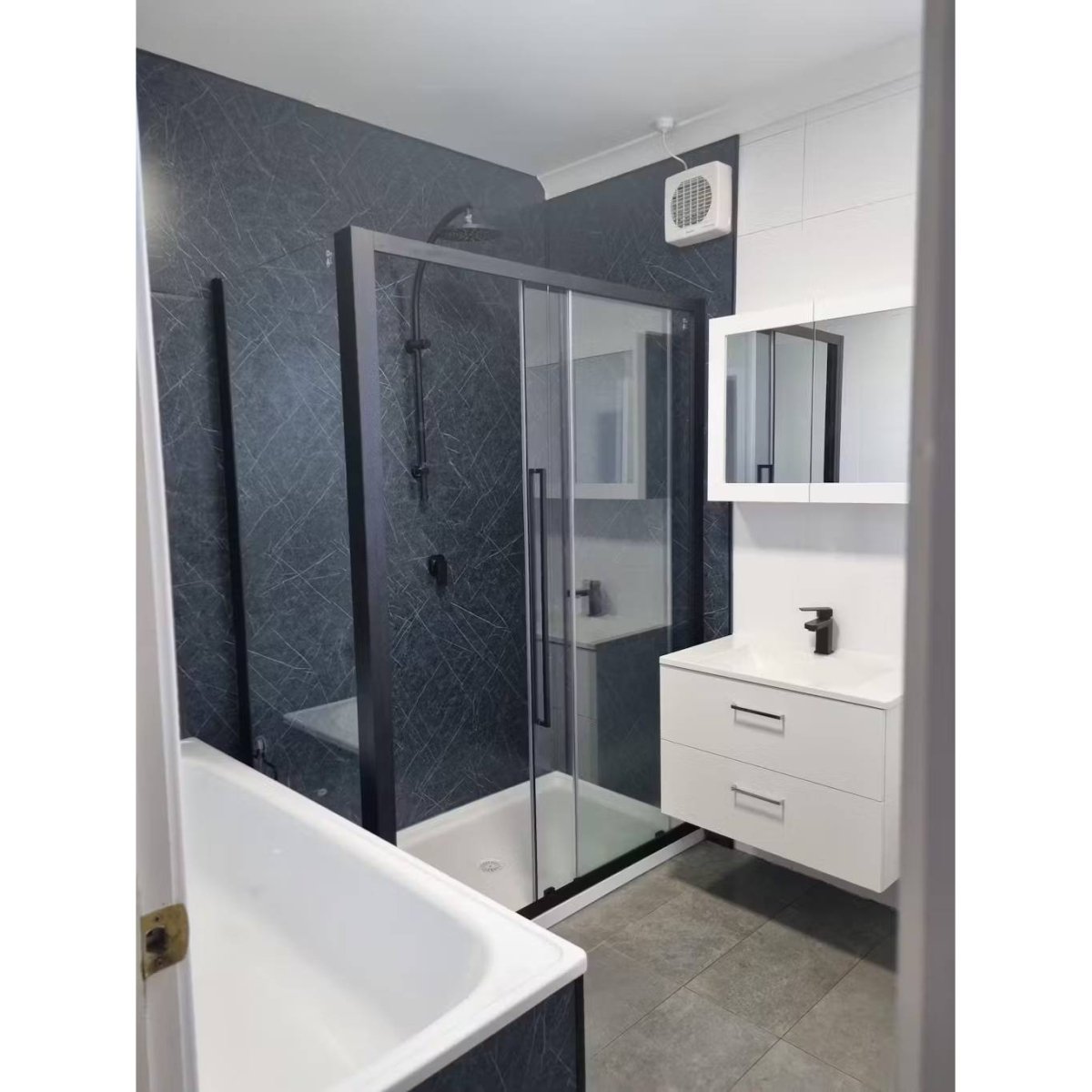 Black Sensa Bathroom Wall Panel - WallPanels.com.au