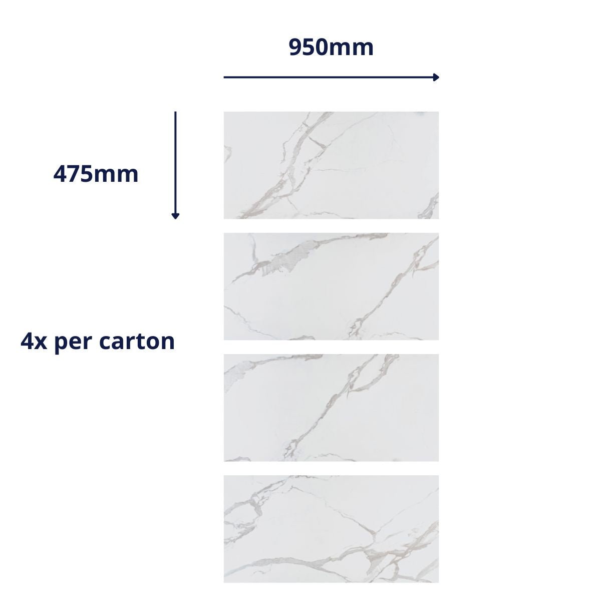 Classic Calacatta Wall Panel Tiles - WallPanels.com.au