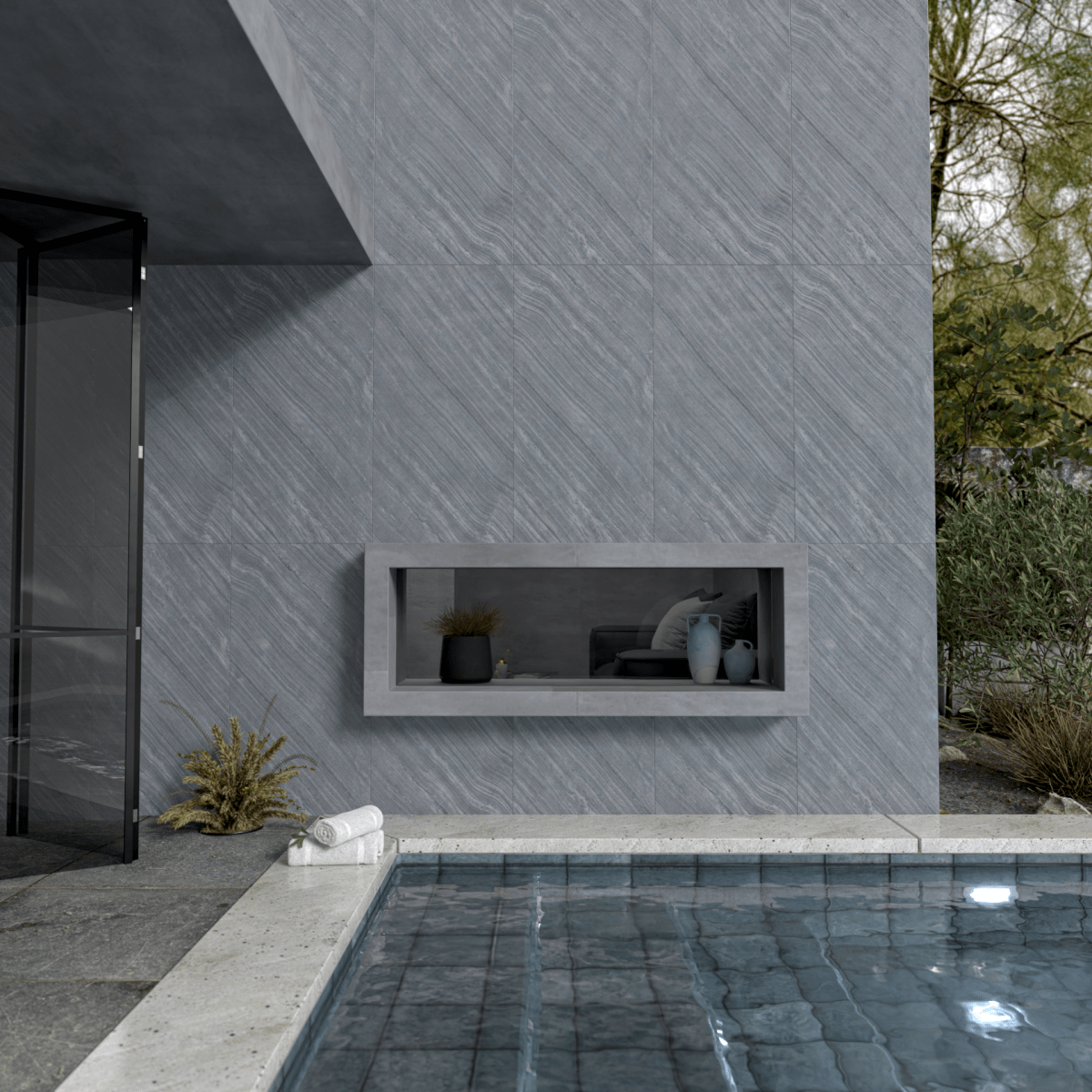 D Black Stone Panel - WallPanels.com.au