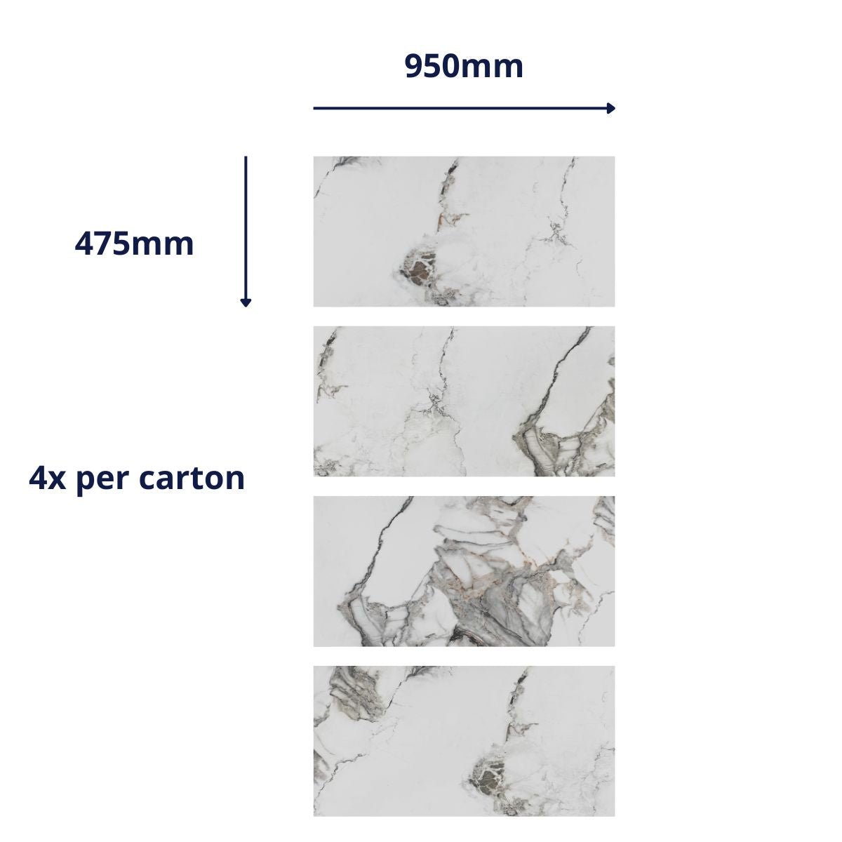 Prestige Calacatta Wall Panel Tiles - WallPanels.com.au