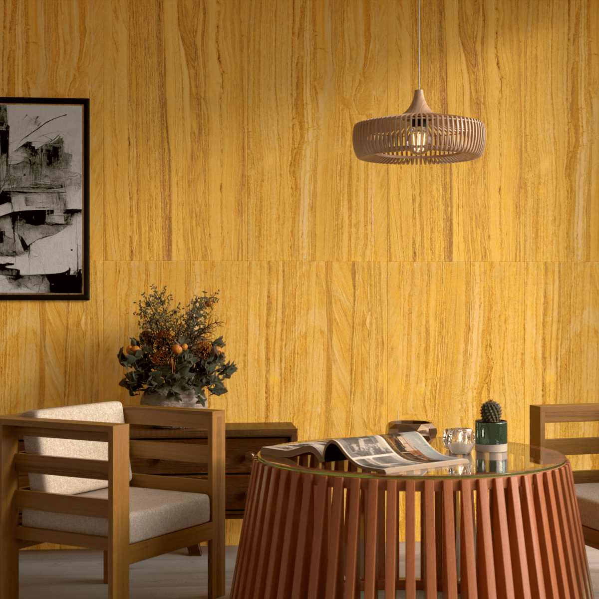 Teakwood Sandstone Flexible Stone Panel - WallPanels.com.au