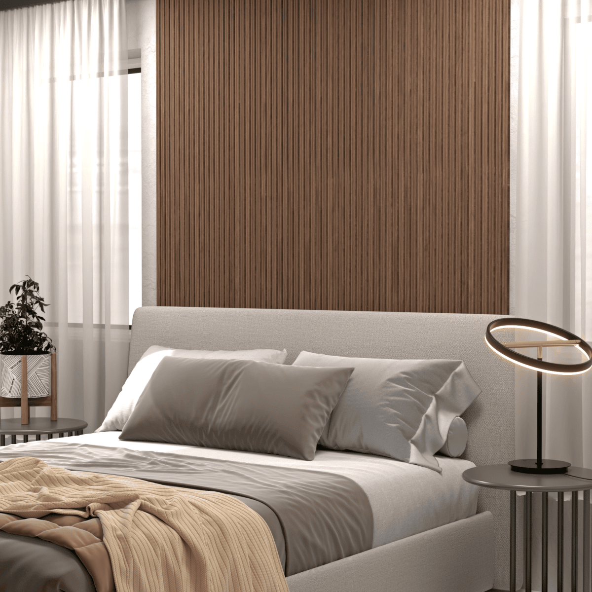 Walnut Flexible Tambour Wood Wall Panel - WallPanels.com.au
