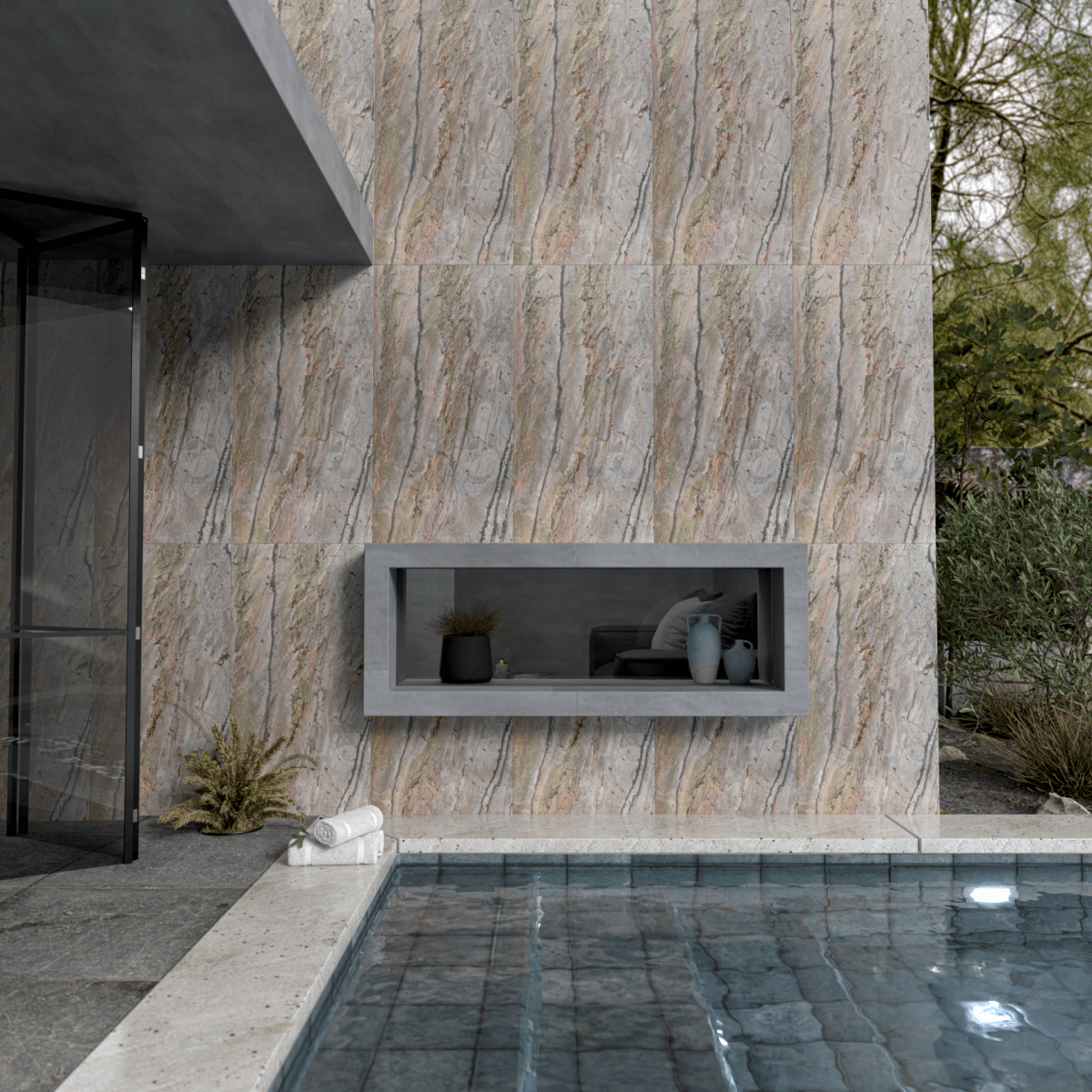 Burning Forest Copper Flexible Stone Panel - WallPanels.com.au