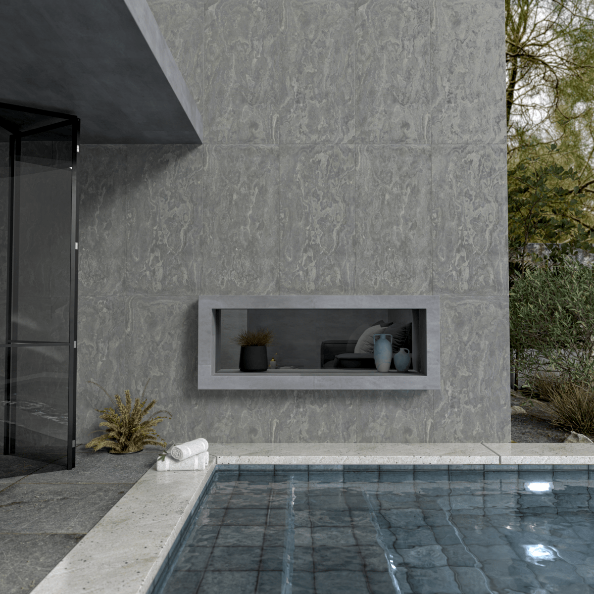 Cal Grey Flexible Stone Panel - WallPanels.com.au