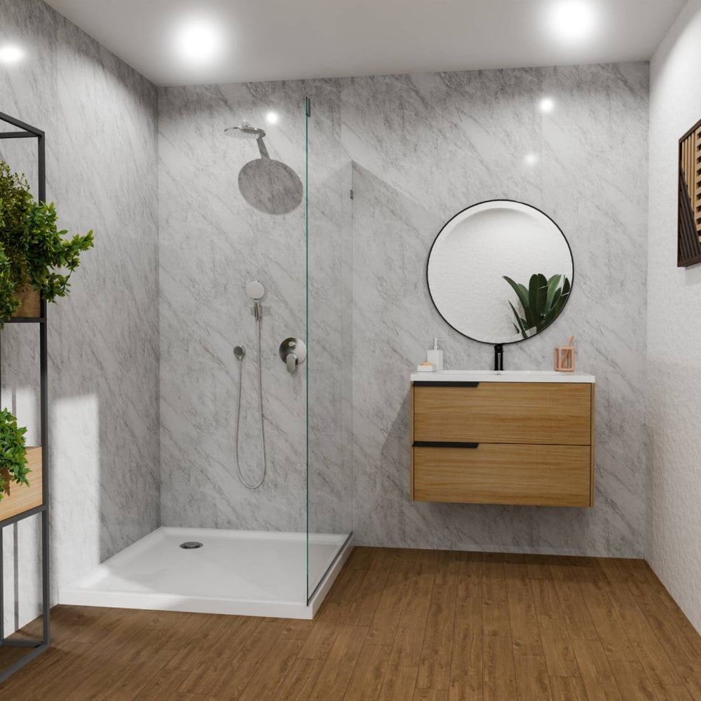 Grey Marble Bathroom Wall Panel - WallPanels.com.au