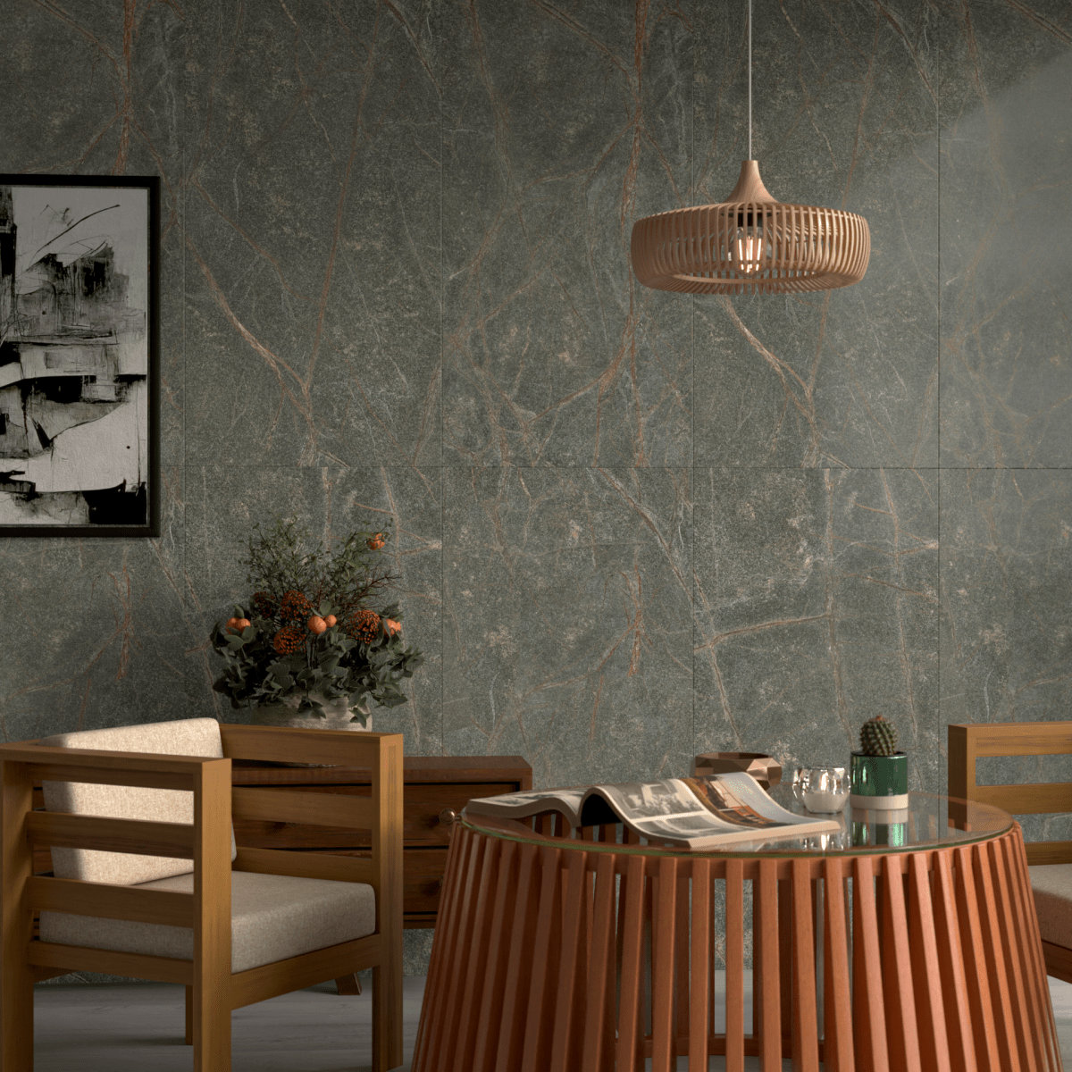 Rainforest Green Flexible Stone Panel - WallPanels.com.au