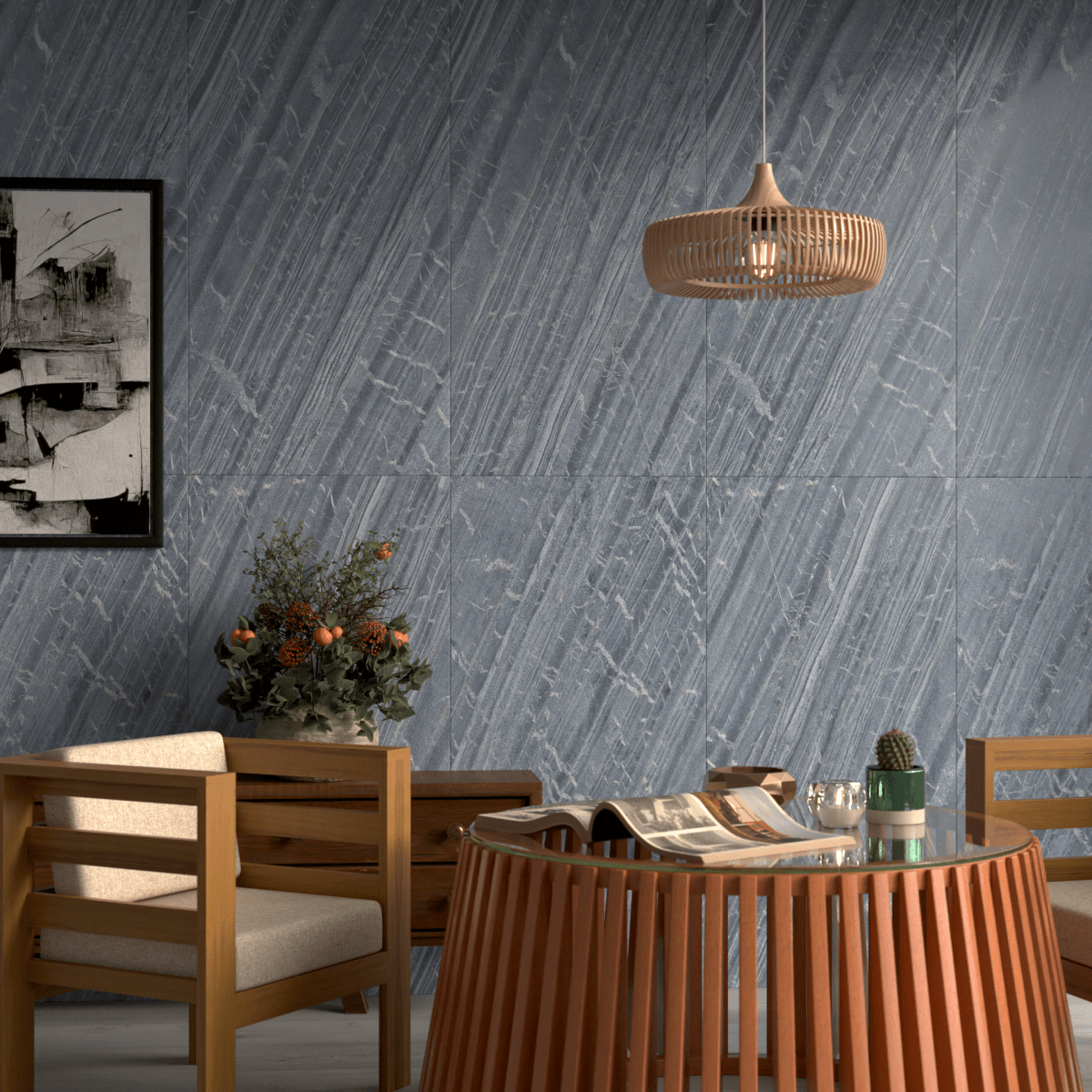 Spider Black Flexible Stone Panel - WallPanels.com.au