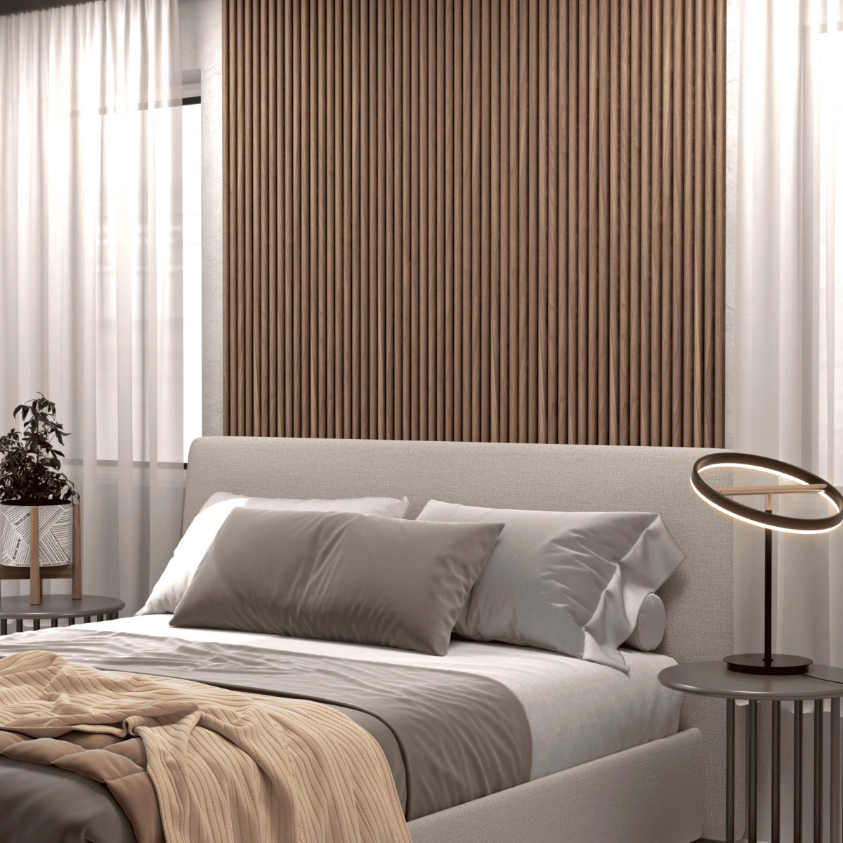 Walnut Flexible Tambour Wood Wall Panel - WallPanels.com.au