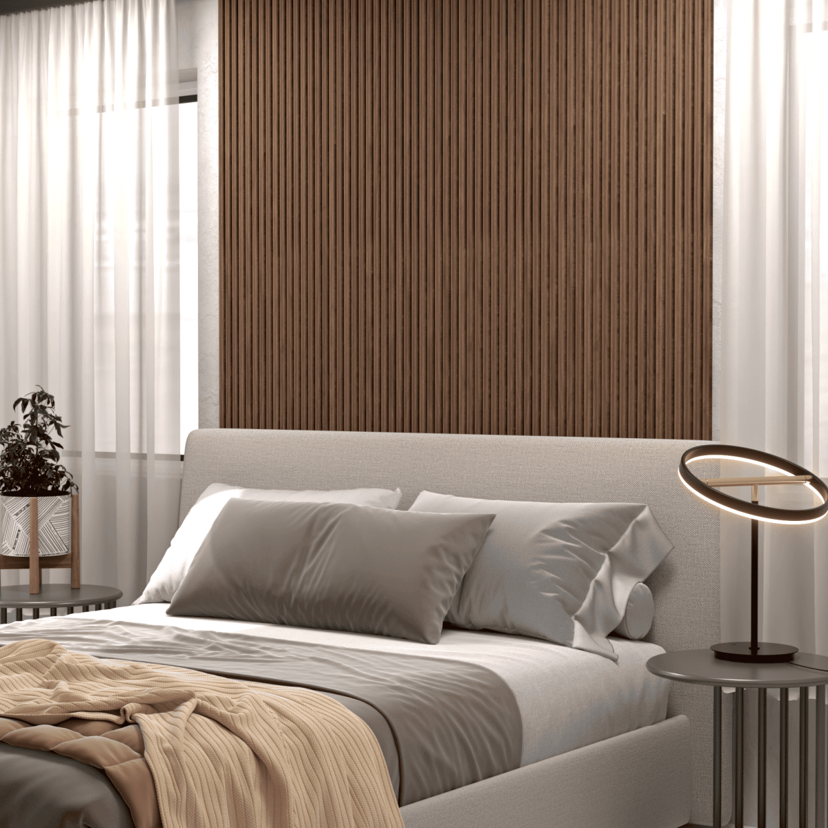 Walnut Flexible Tambour Wood Wall Panel - WallPanels.com.au