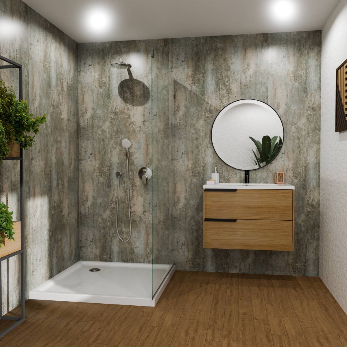 Stone Wall In Bathroom