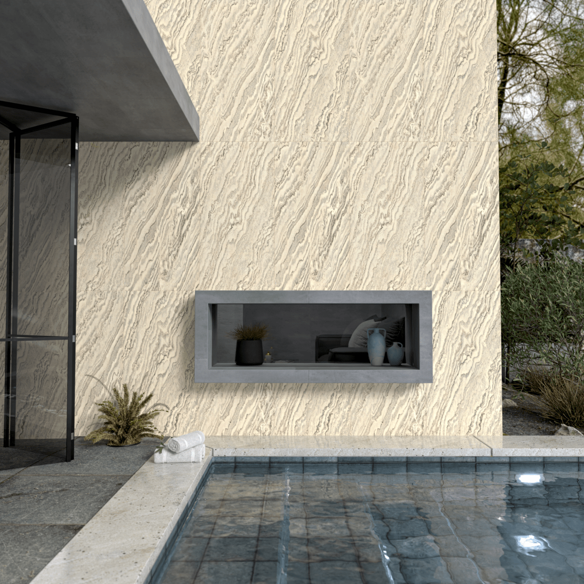 Zebra Black Flexible Stone Panel - WallPanels.com.au